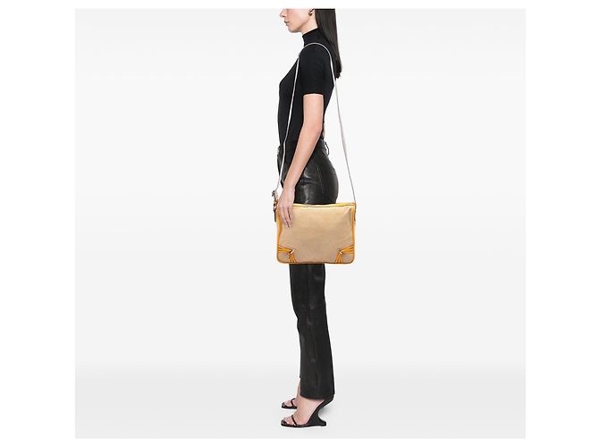 Fendi Beige Zucchino Canvas F Charm Crossbody - vista 6