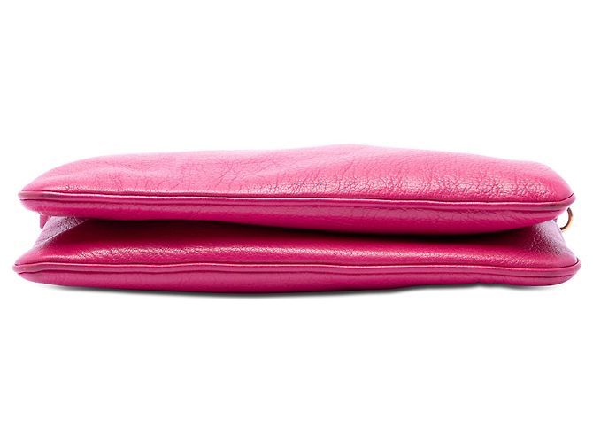 Miu Miu Borsa a tracolla in pelle di capra Madras rosa con doppia zip - vista 3