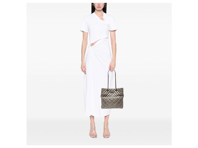 Tote Reissue 2.55 em couro de vitelo envelhecido metálico acolchoado cinza Chanel - vista 7