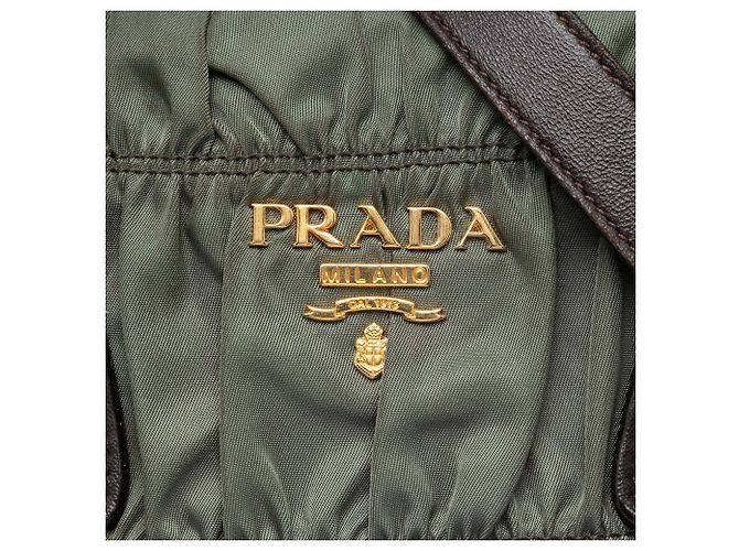 Borsa Prada Green Tessuto Gaufre Verde Verde oliva - vista 5