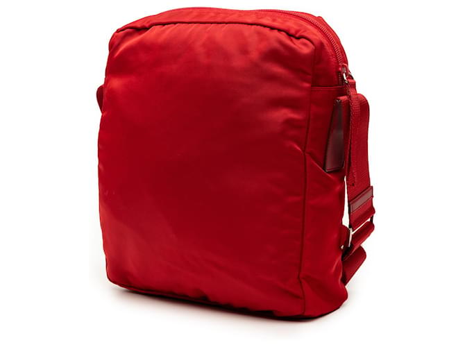 Borsa a tracolla Prada Red Tessuto Zip Top Rosso - vista 2