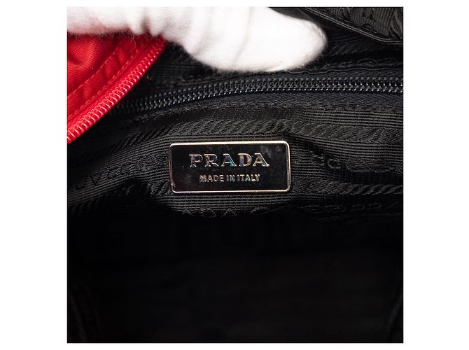 Borsa a tracolla Prada Red Tessuto Zip Top Rosso - vista 5