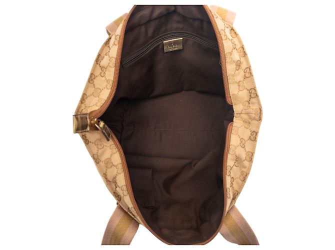 Gucci Beige GG Canvas Web Tote - Ansicht 4