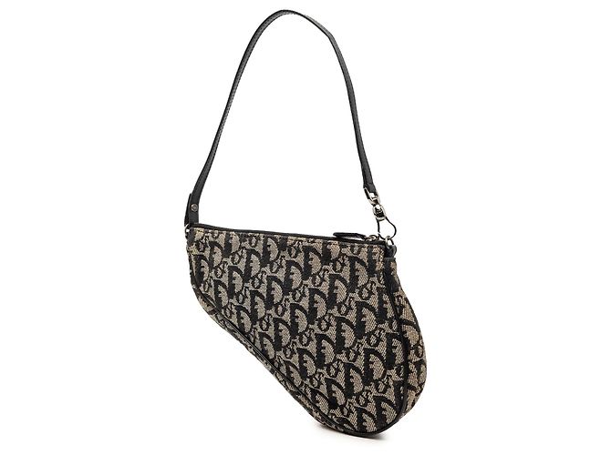Mini Diorissimo Canvas Saddle Pochette in Schwarz - Ansicht 2