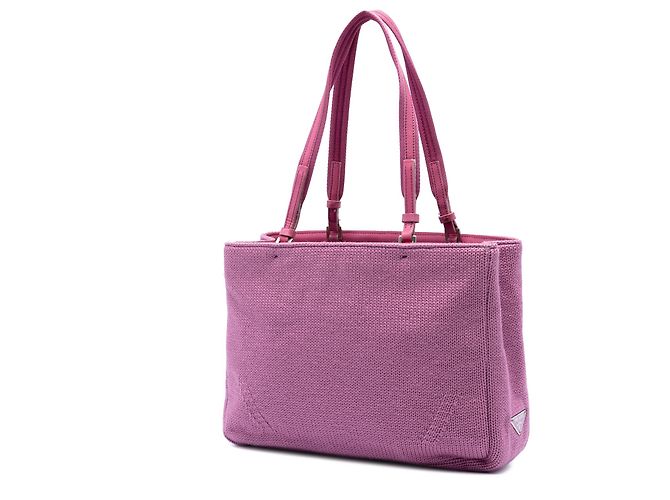 Prada Tote aus rosa Strickwolle Pink - Ansicht 2