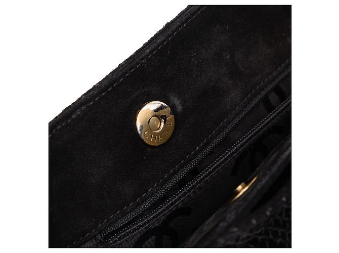 Chanel Black CC Stitched Wildleder-Tote Schwarz - Ansicht 7
