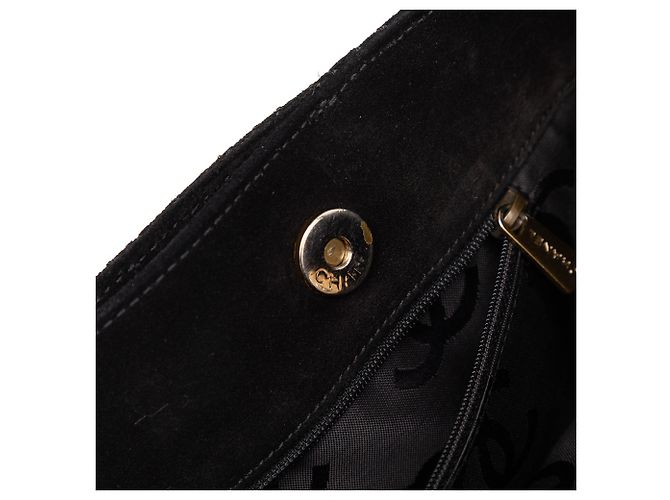 Chanel Black CC Stitched Wildleder-Tote Schwarz - Ansicht 8