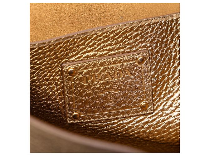 Tote Prada Gold Metallic Vitello Daino D'oro - vista 5