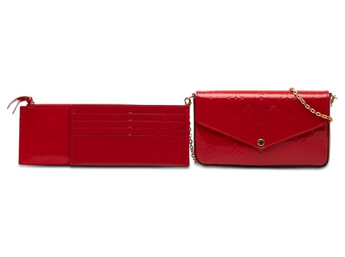 Pochette Félicie Louis Vuitton Pochette Felicie in Monogram Vernis rosso - vista 8
