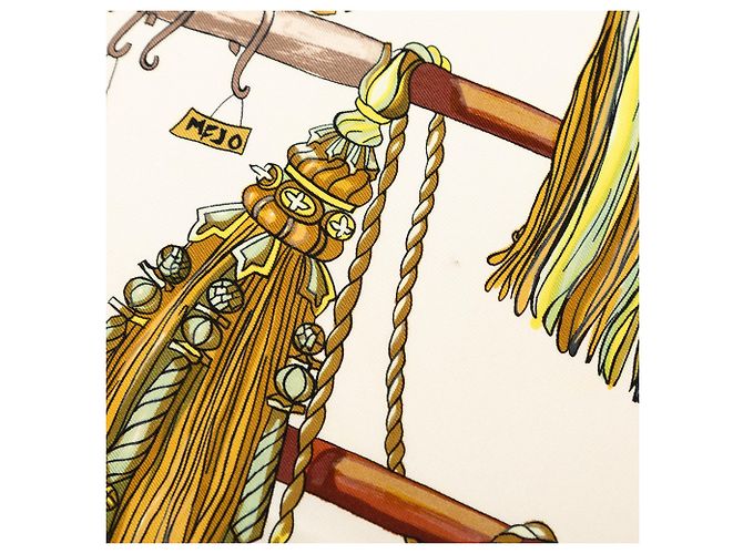 Sciarpa in seta bianca Passementerie Hermès 90 Bianco - vista 5