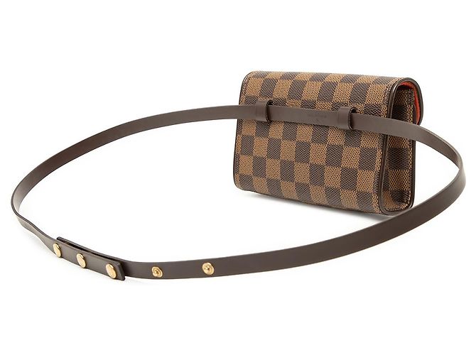 Louis Vuitton Pochette Florentine in Damier Ebene marrone - vista 2