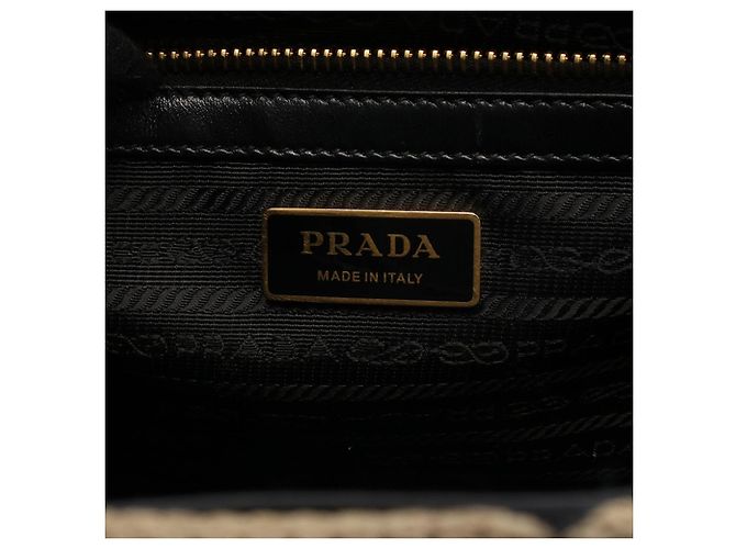 Borsa Prada Symbole Triangolo in tela marrone piccola - vista 4