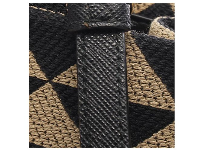 Borsa Prada Symbole Triangolo in tela marrone piccola - vista 5