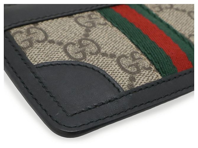 Monedero Gucci GG Supreme Castaño Negro Roja Verde - vista 4