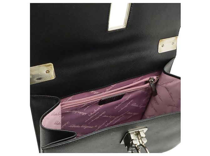 Borsa Salvatore Ferragamo Gancini Nero - vista 7