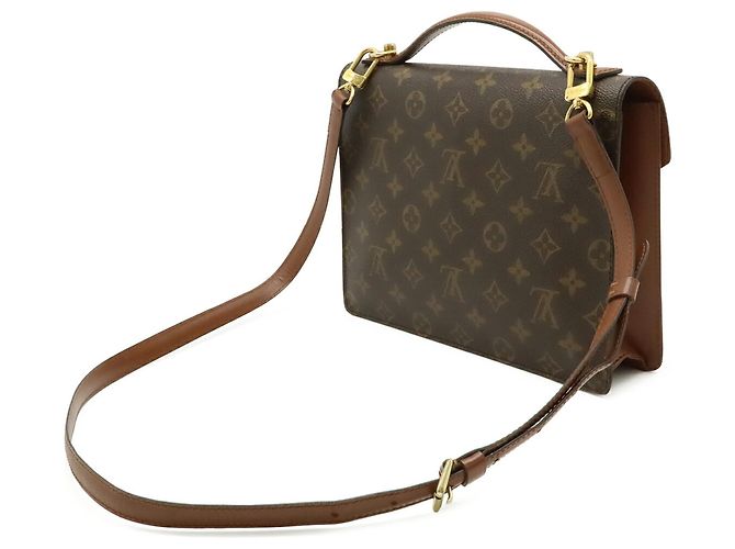 Borsa Louis Vuitton Monogram Monceau 26 Marrone - vista 3