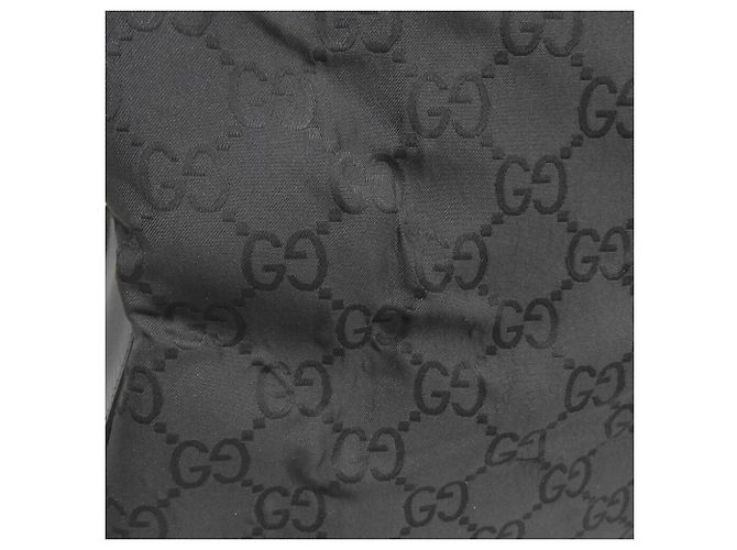 Gucci GG Nylon and Leather Shoulder Bag Black - view 6