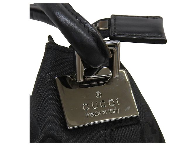 Gucci GG Nylon and Leather Shoulder Bag Black - view 8