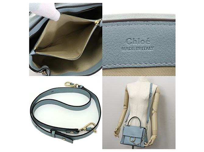 Borsa a tracolla Chloé Chloe Fay Day Blu D'oro - vista 6