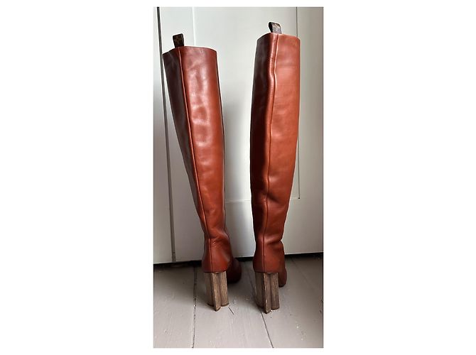 Louis Vuitton Botas altas de cuero marrón Castaño - vista 5