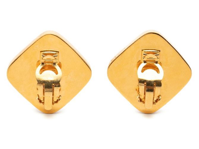Orecchini a clip Vintage Chanel Coco Mark Rosso D'oro - vista 2