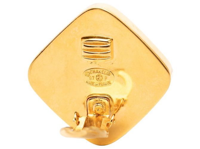 Orecchini a clip Vintage Chanel Coco Mark Rosso D'oro - vista 3