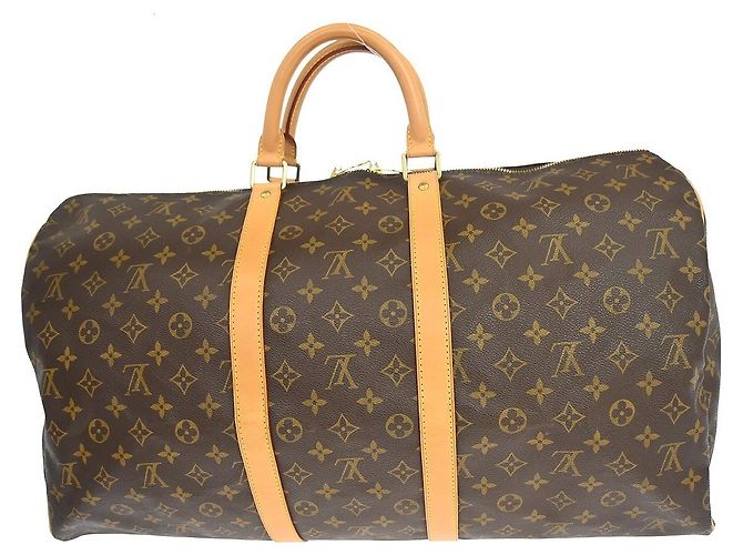 Borsa Keepall Louis Vuitton Monogram Canvas 55 Marrone - vista 2