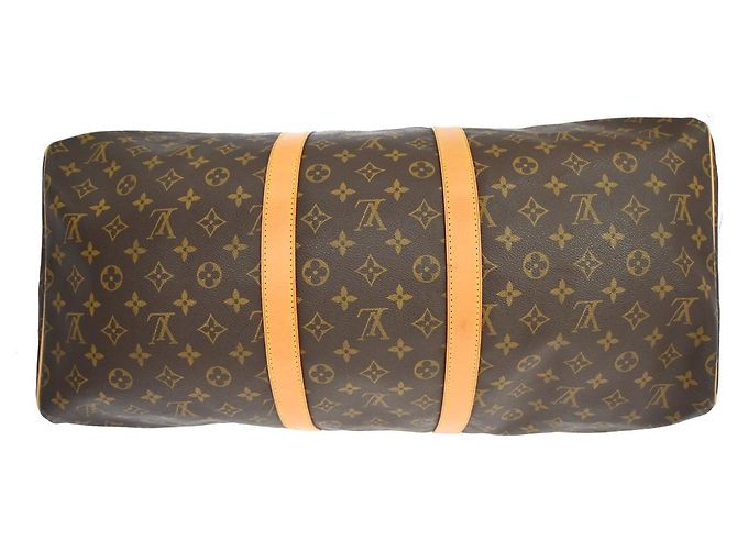 Borsa Keepall Louis Vuitton Monogram Canvas 55 Marrone - vista 7