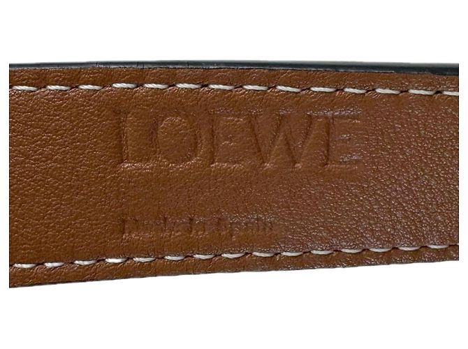 Borsa a mano in pelle e rafia marrone Loewe - vista 12