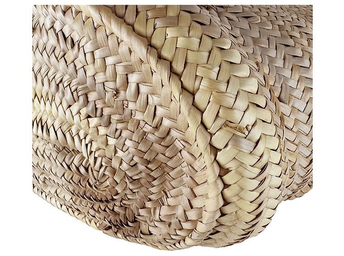 Borsa a mano in pelle e rafia marrone Loewe - vista 9