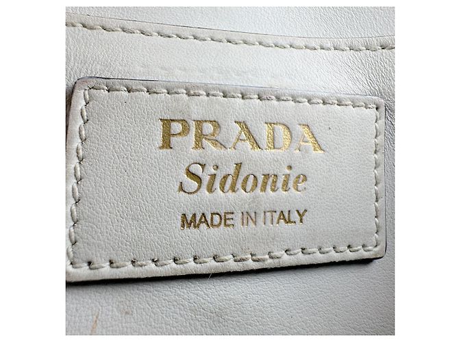Borsa a tracolla in pelle bianca Prada Bianco - vista 12