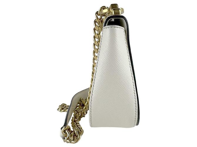 Borsa a tracolla in pelle bianca Prada Bianco - vista 2