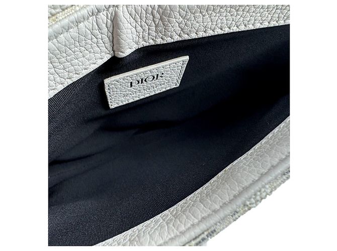 Borsa Saddle Christian Dior grigio chiaro - vista 5