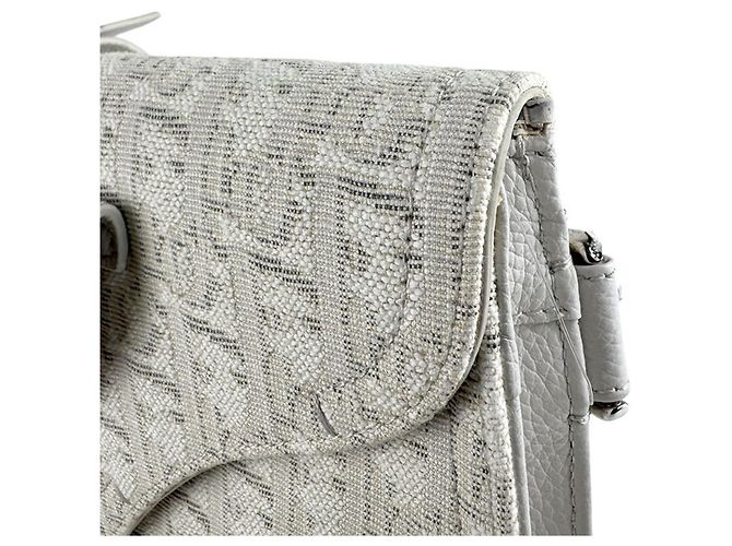 Borsa Saddle Christian Dior grigio chiaro - vista 7