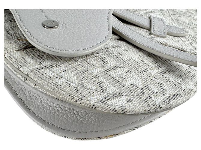 Borsa Saddle Christian Dior grigio chiaro - vista 8