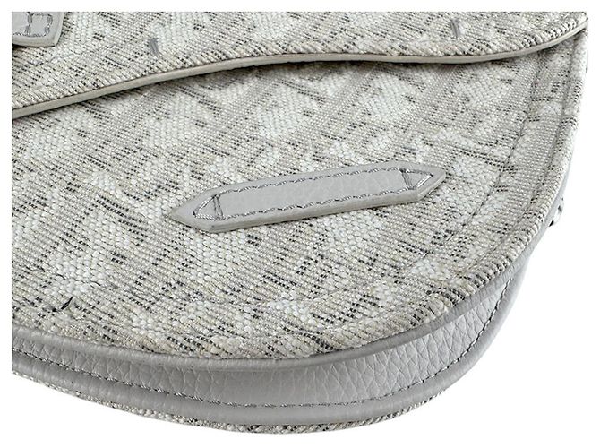 Borsa Saddle Christian Dior grigio chiaro - vista 9