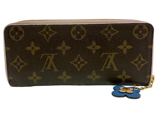 Louis Vuitton Monogram Floral Long Wallet Pink Blau - Ansicht 2