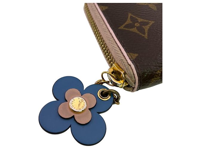 Louis Vuitton Monogram Floral Long Wallet Pink Blau - Ansicht 3