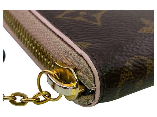 Louis Vuitton Monogram Floral Long Wallet Pink Blau - Ansicht 4