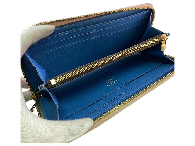 Louis Vuitton Monogram Floral Long Wallet Pink Blau - Ansicht 6