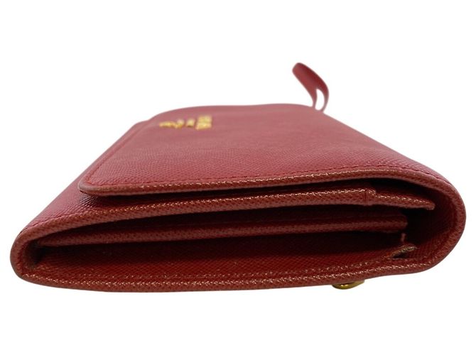 Cartera bi-fold compacta de cuero Saffiano Prada Roja - vista 5