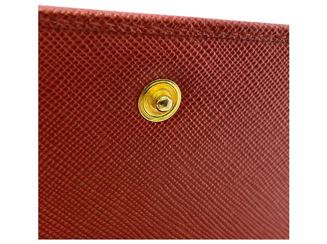 Cartera bi-fold compacta de cuero Saffiano Prada Roja - vista 8