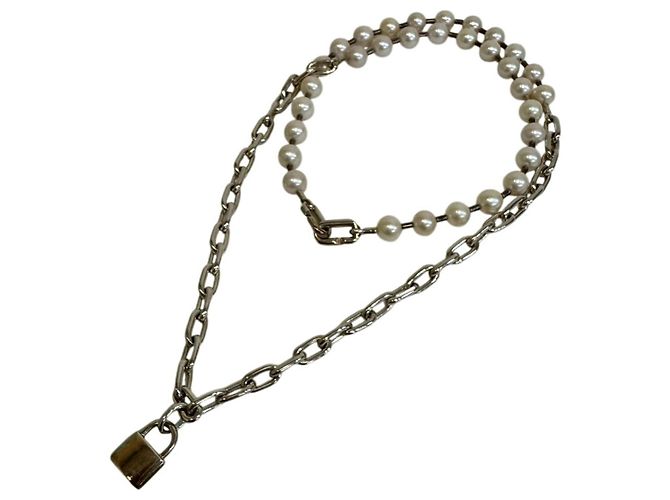Tiffany & Co Collana Tiffany HardWear Pearl Lock Bianco - vista 4