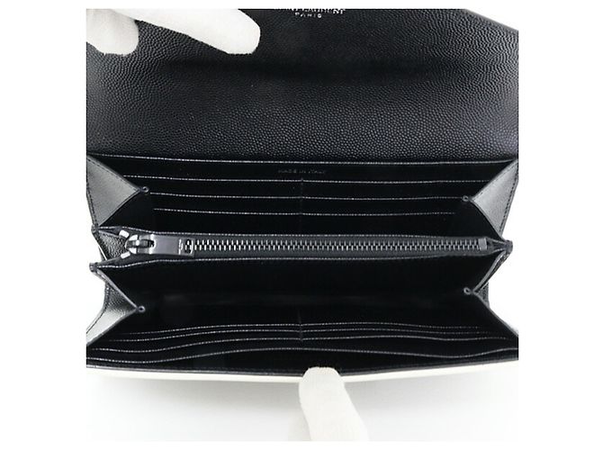 Cartera Saint Laurent Cassandra Matelassé Large Flap Negro Blanco - vista 3