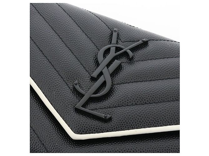 Cartera Saint Laurent Cassandra Matelassé Large Flap Negro Blanco - vista 5