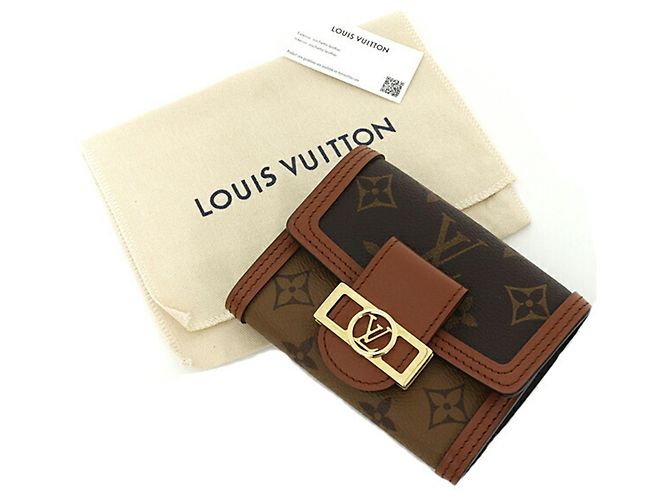 Portafoglio Louis Vuitton Portefeuille Dauphine Compact Pieghevole Marrone Marrone chiaro - vista 2