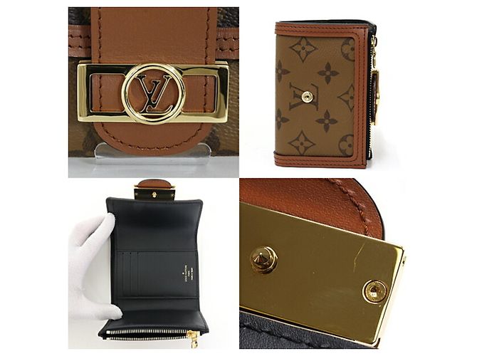Portafoglio Louis Vuitton Portefeuille Dauphine Compact Pieghevole Marrone Marrone chiaro - vista 6