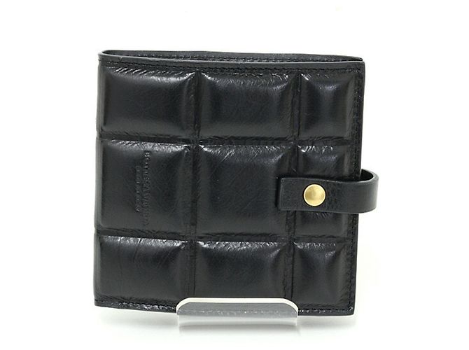 Cartera bi-fold de cuero acolchado Bottega Veneta Negro - vista 2