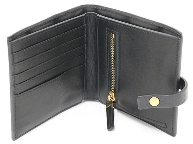 Cartera bi-fold de cuero acolchado Bottega Veneta Negro - vista 3