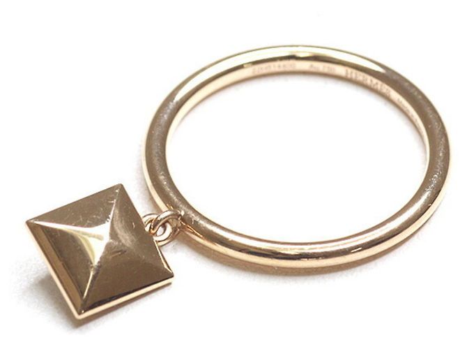 Ring Anel Clou de H da Hermès em ouro rosa Dourado - vista 2